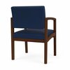 Lesro Lenox Wood Guest Chair Wood Frame, Walnut, MD Ink Upholstery LW1101